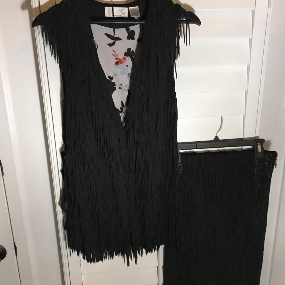 🔥🌟Byron Lars Shimmy Vest Skirt Suit